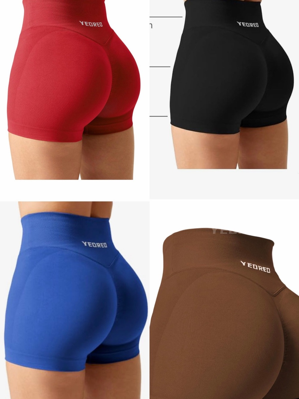 YEOREO Workout Shorts 4 Pack Size Small Scrunch Gym Shorts